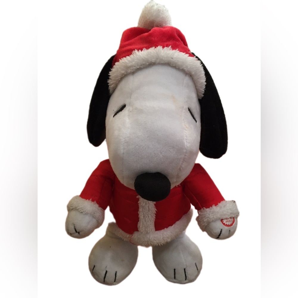 Festive Snoopy Toy Plush with Red Santa Outfit
